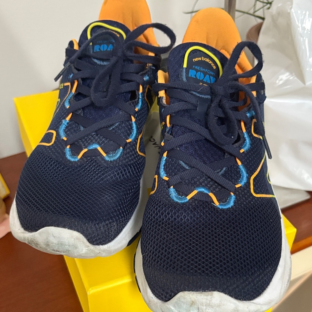 New Balance Dark Blue and Yellow Sneakers